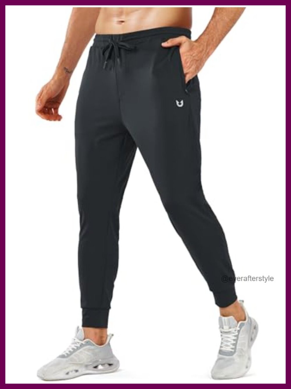 Men's Jogger Sweatpants Four-Way Stretchy Tapered Track Pants with Zippered